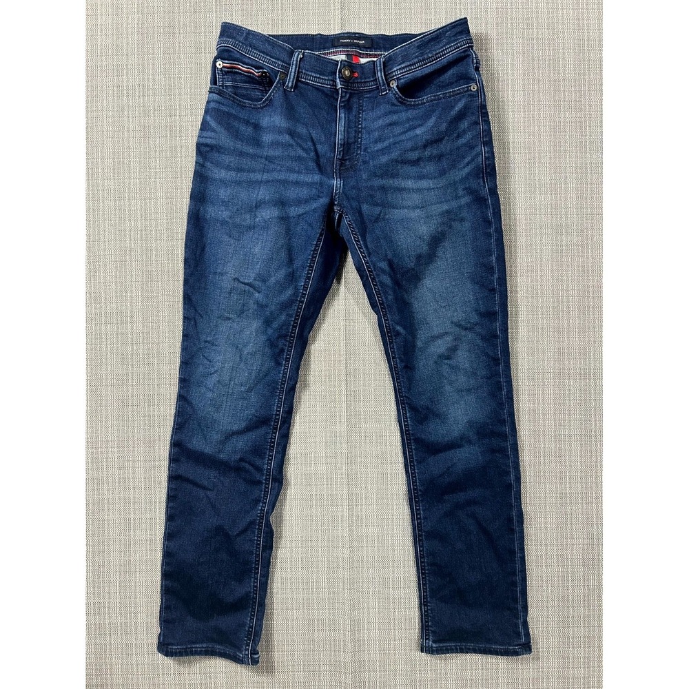 Tommy Hilfiger Jeans‎ Mens 29x30 Blue Denim Medium Wash Stretch Denton Straight